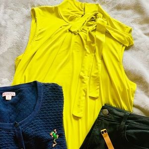 Sleeveless Top with Tie Front